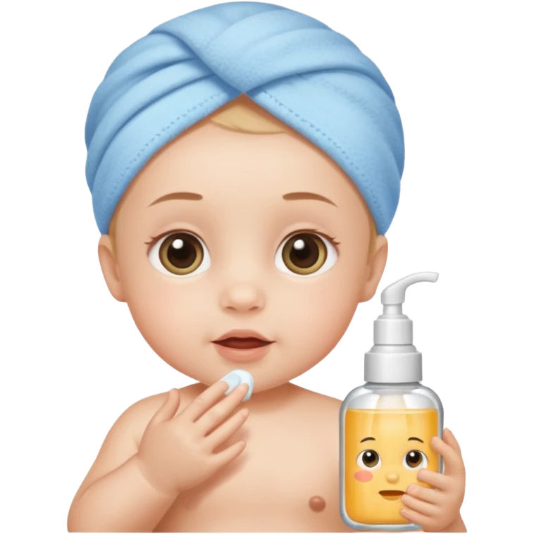 Bebé con skincare emoji