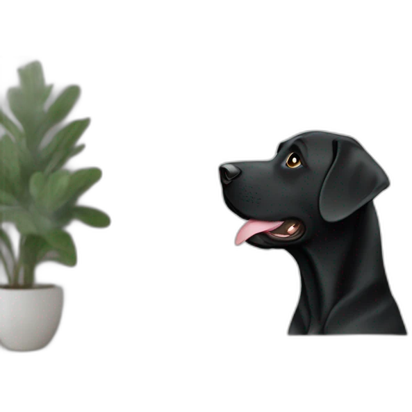 black lab no tail profile view emoji