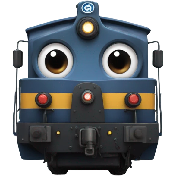 A electric locomotive (With little Kirby eyes on the front of the trains face) emoji