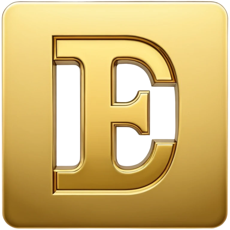 Currency crypto money symbol for the money "Fcoins" letter F in gold emoji