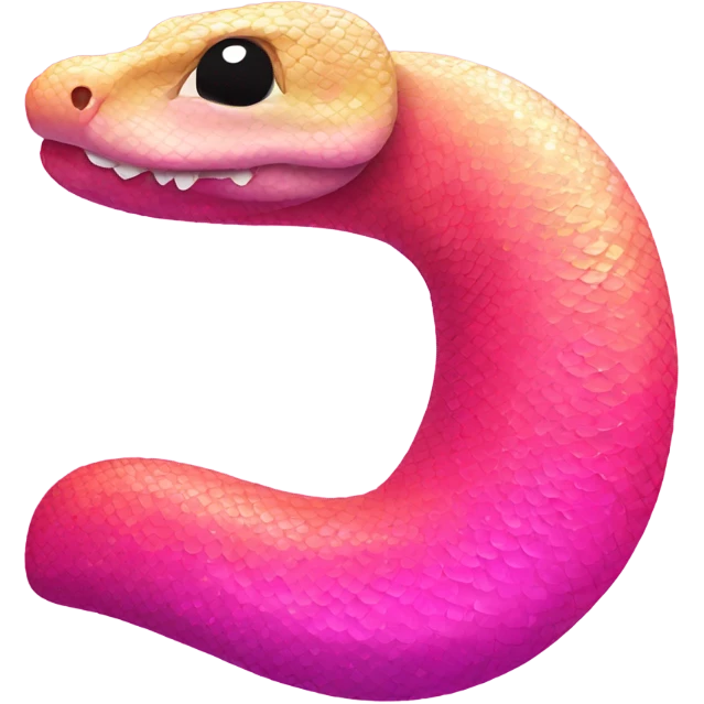Pink ombre anaconda with glitter emoji