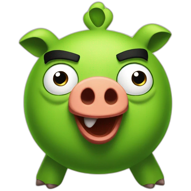 The green pig from Angry Birds rules the birds emoji
