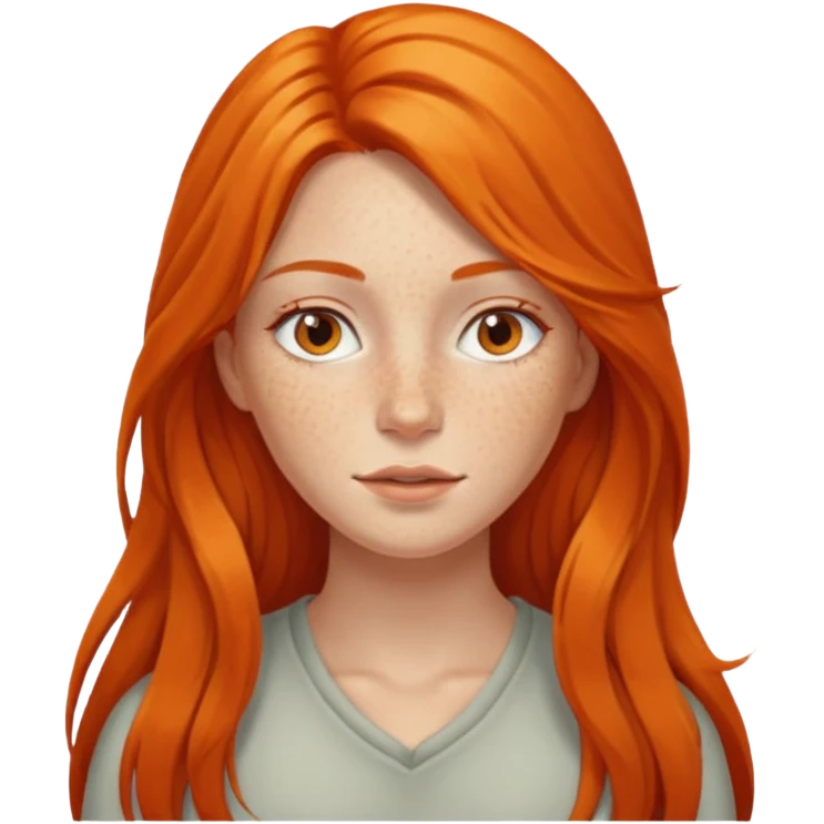 Orange long hair woman emoji