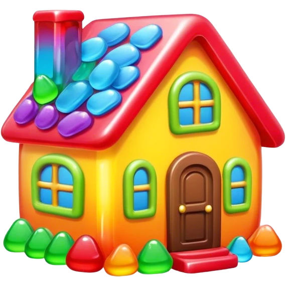 Candy land gummy  house  emoji