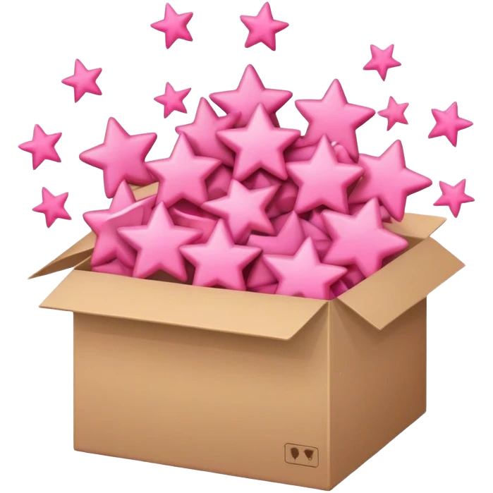 box full of pink stars emoji