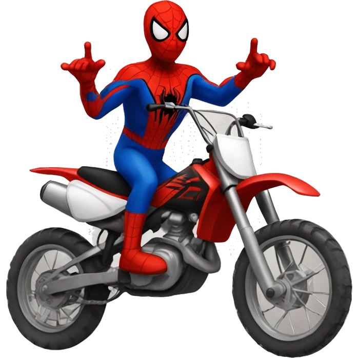 Spiderman riding a dirt bike emoji