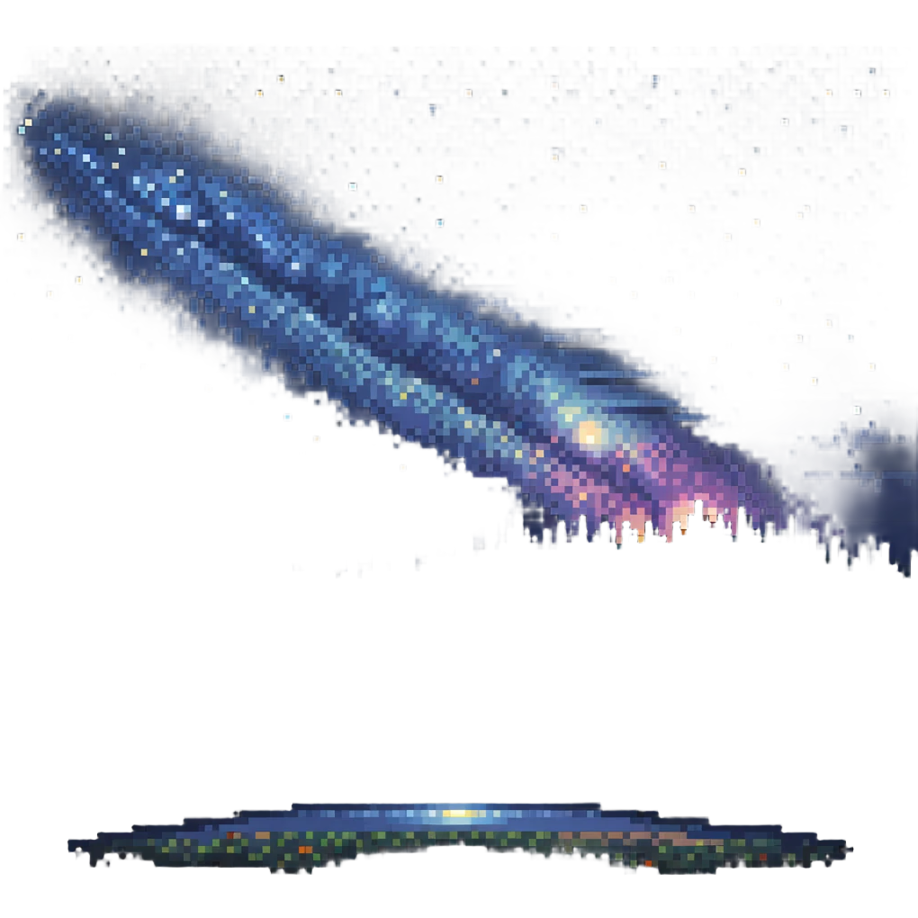 milky way galaxy night sky with stars in pixel art style emoji