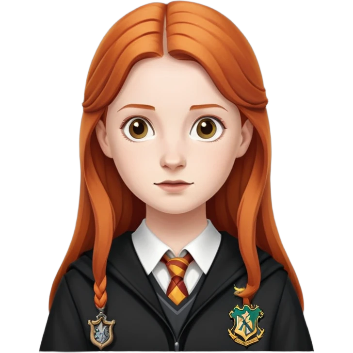Ginny Weasley in harry potter, wear hogwarts uniform emoji