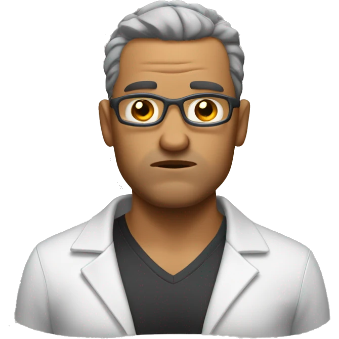Cranky gym teacher with pimples emoji