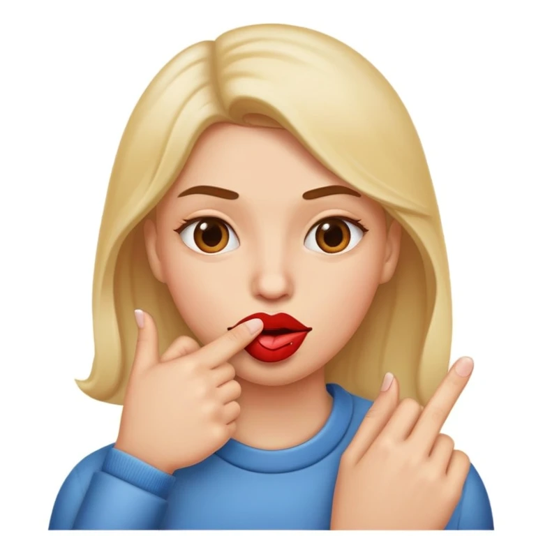 Labios con dedo mordiendo  emoji