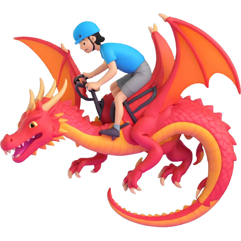 person riding a dragon emoji
