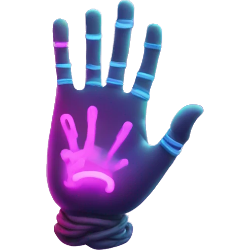 Neon hand emoji