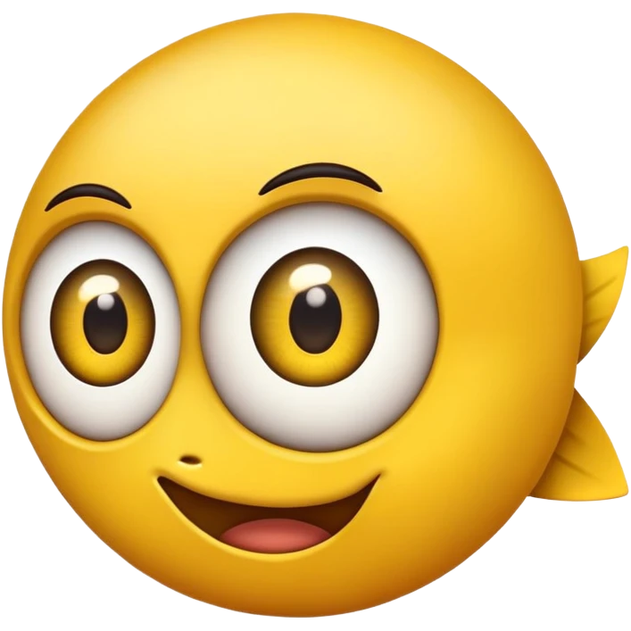 Big eye emoji with small mouth emoji