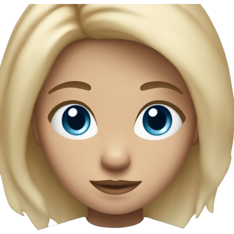 A girl with golving hair , light skin color and blue eyes emoji