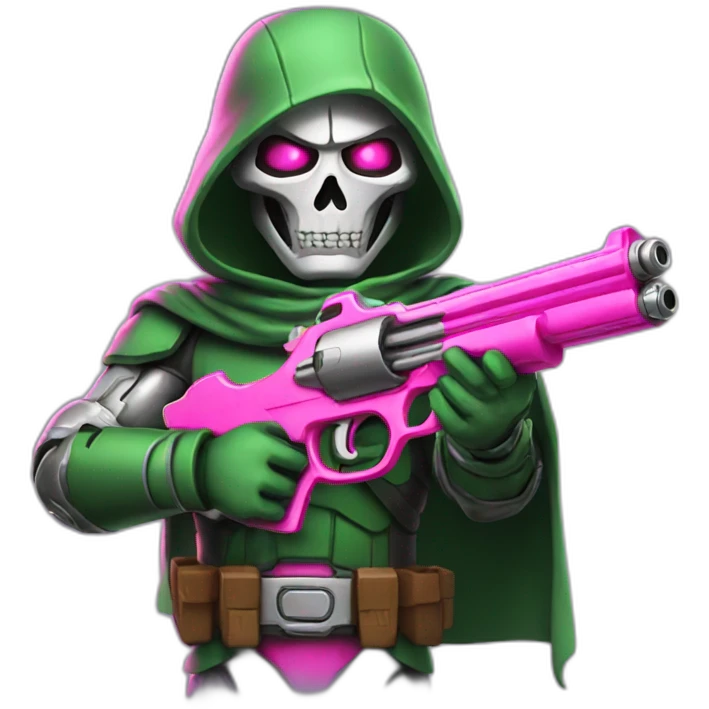 Mr doom holding pink gun emoji