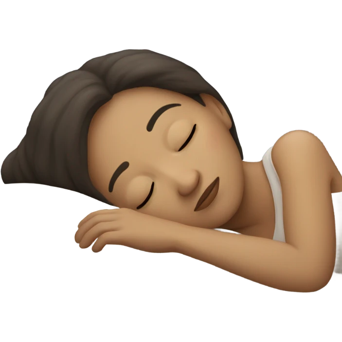 Pale dark hair woman sleeping emoji