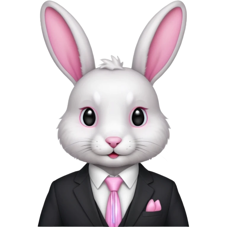 rabbit with sutit tie emoji