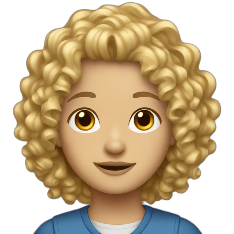 curly blond hair student emoji