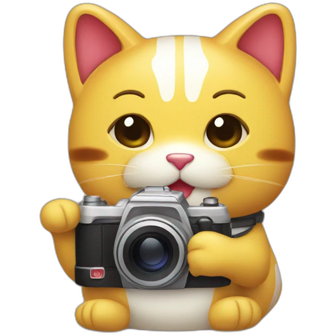smiling-maneki-neko-with-camera emoji