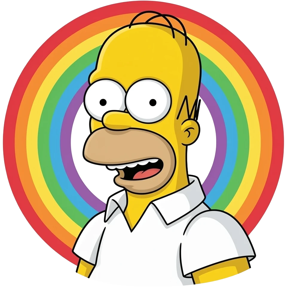 Homer Simpson On A Rainbow emoji