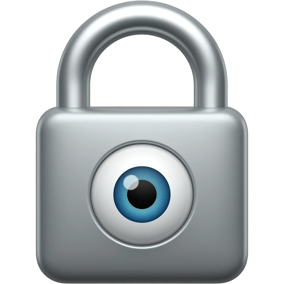 Gray lock with one single eye emoji