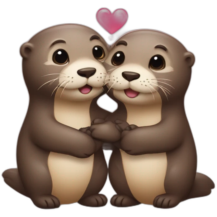Two otters in love emoji