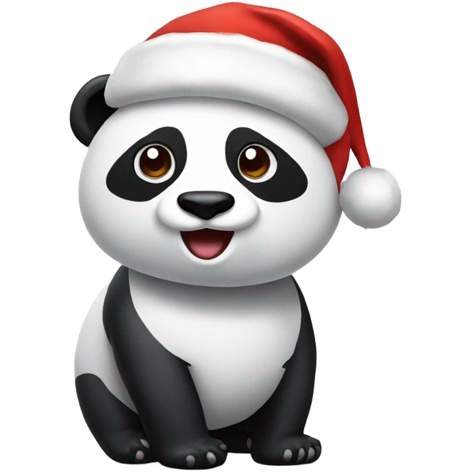 Panda with santa hat emoji