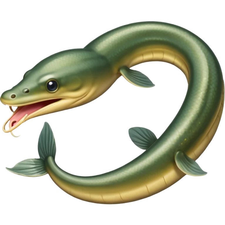 an eel with two mouths, simple background, visually clear, suitable for emoji emoji