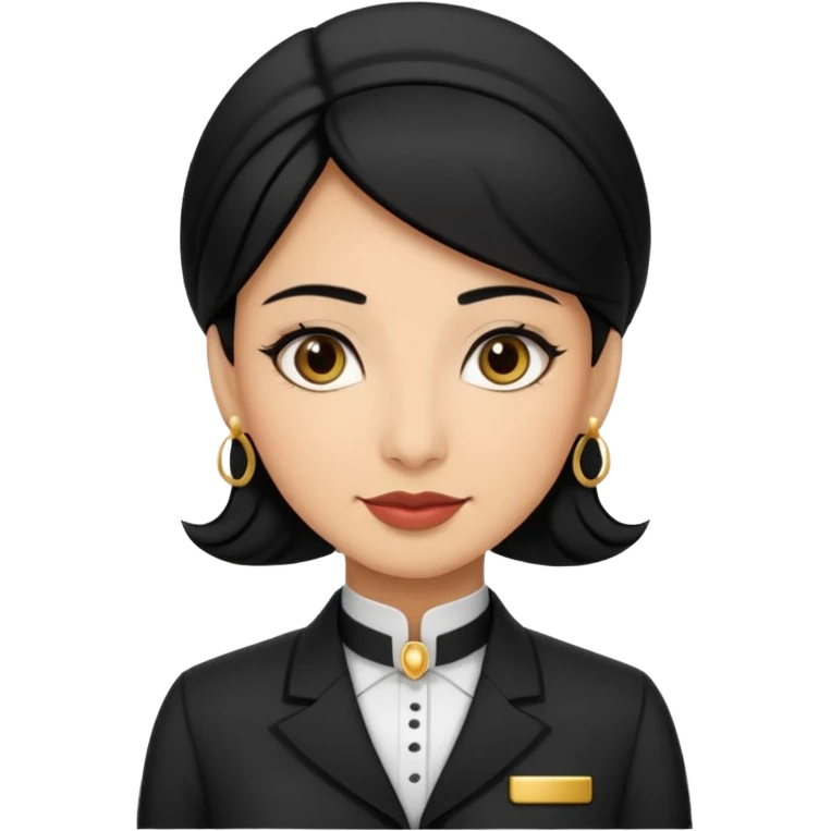 Lady hotel butler with green uniform black hair and just a lite bit brown skin and Arabic face with our hat please remove the green hat emoji