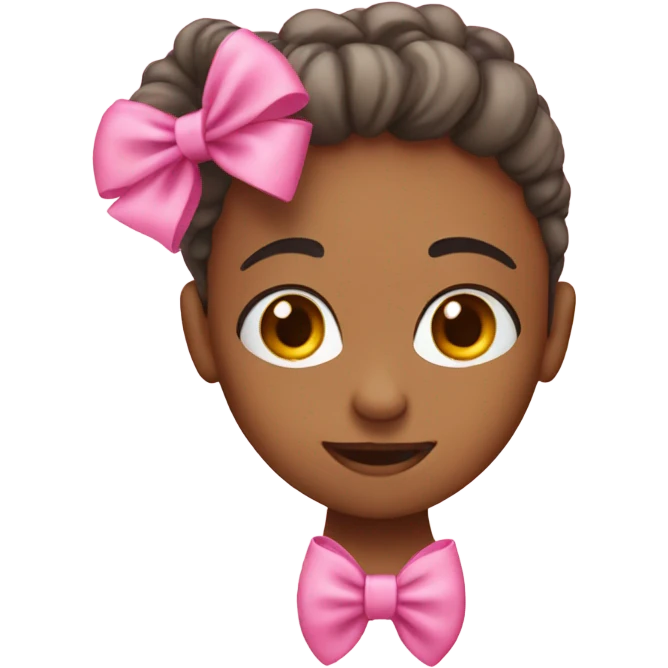 😜 wearing pink bow on head emoji