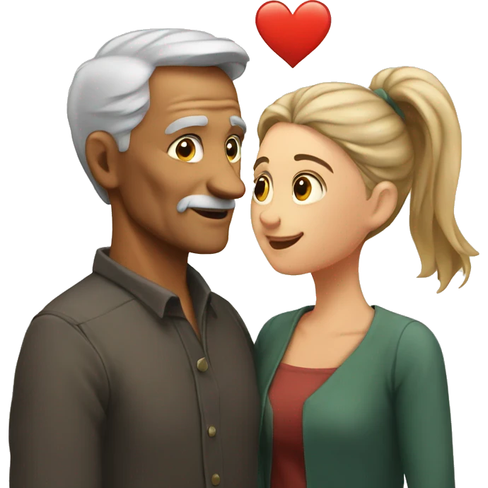 older man and young woman in love emoji