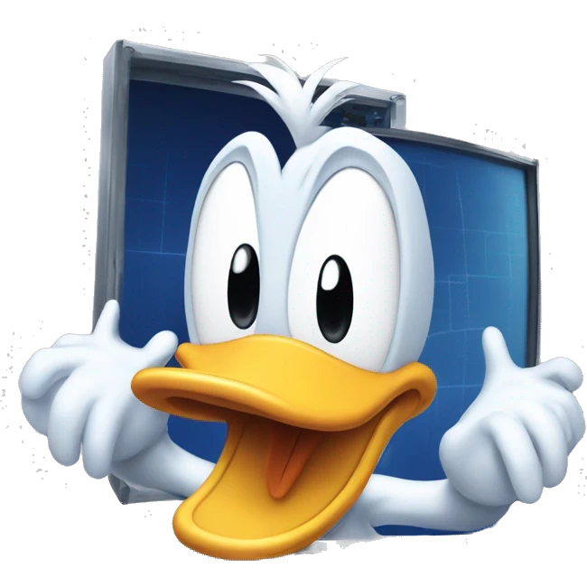 donald duck breaking a computer emoji