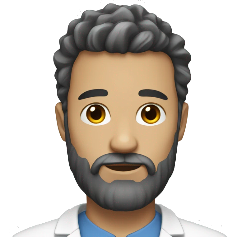 White skin, beard, doctor, young emoji