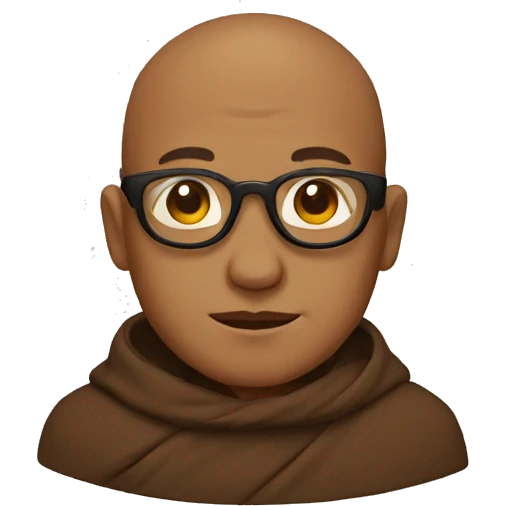 brown monk with glasses emoji