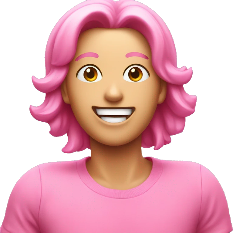 very excited and happy pink face emoji
