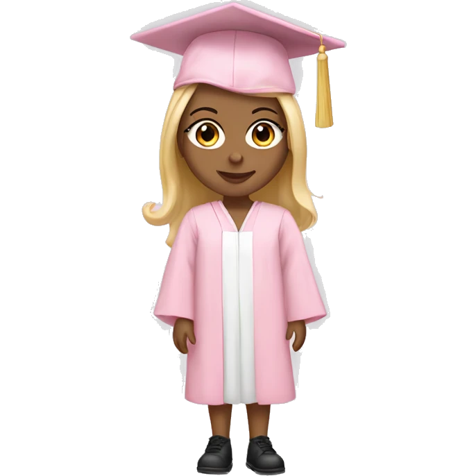 White Girl wearing baby pink graduation gown emoji