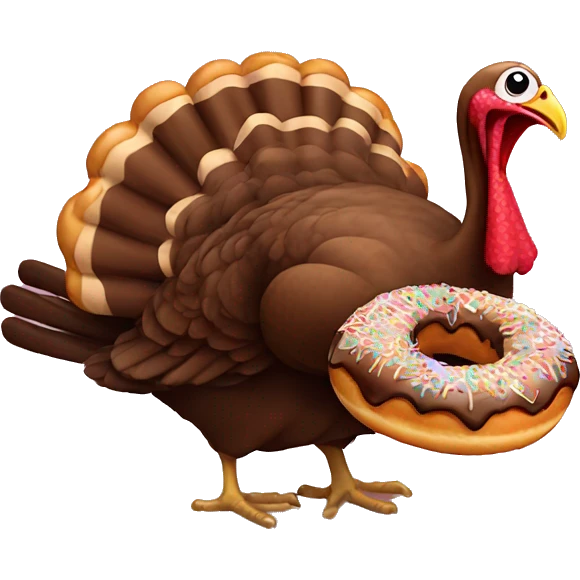 Turkey eating donut emoji