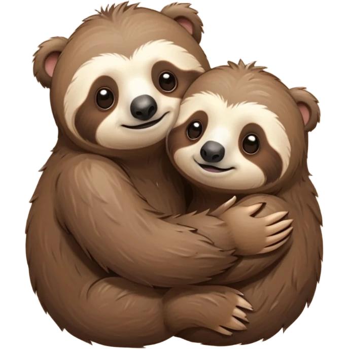 a sloth and a bear hugging emoji