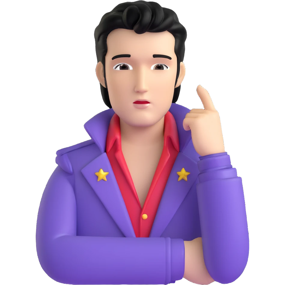 Elvis Presley rock star with iconic hairstyle, upper body emoji