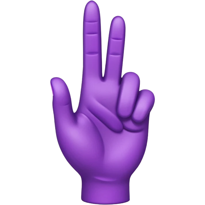 A 3D emoji-style hand pointing up with one finger (☝️), colored entirely in vibrant purple. Smooth, glossy texture, simple shading, no background. emoji
