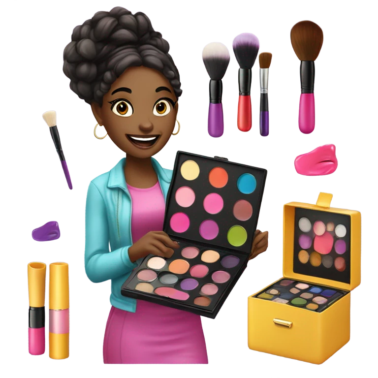 Makeup kit and a girl emoji