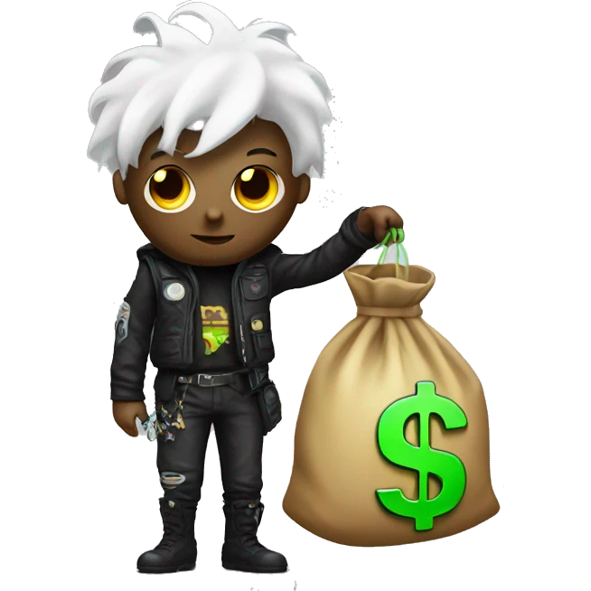 cyber punk with money bag emoji