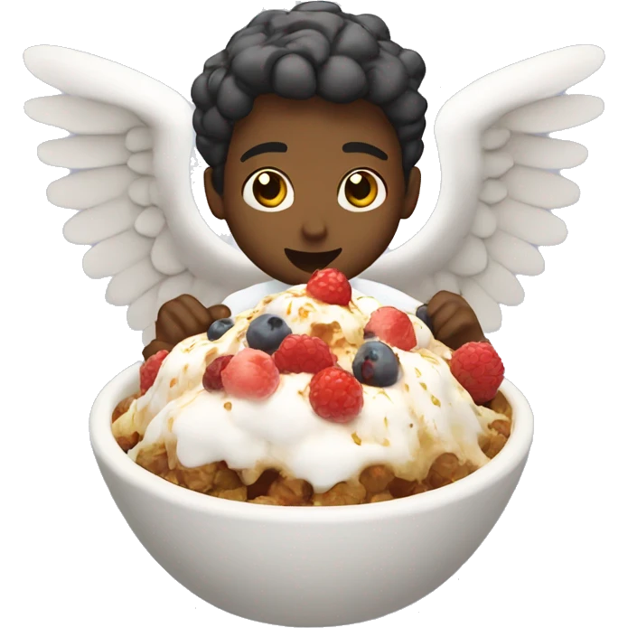 Angel eating bingsu emoji