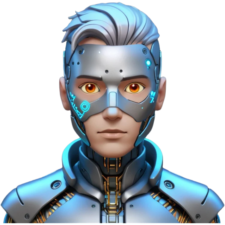 Cyberpunk man head 3d emoji