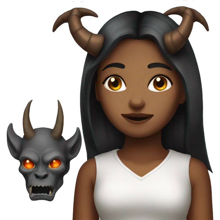 A girl with demon horns emoji