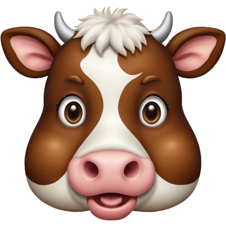 surprised cow, wide eyes, open mouth emoji