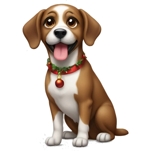 Christmas dog emoji