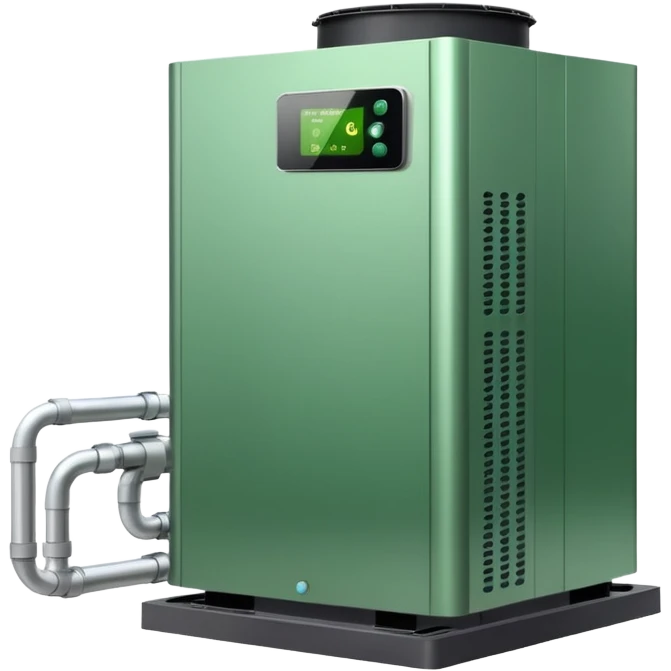 hybrid heat pump, simple, no text, emphasizing ecological aspect emoji