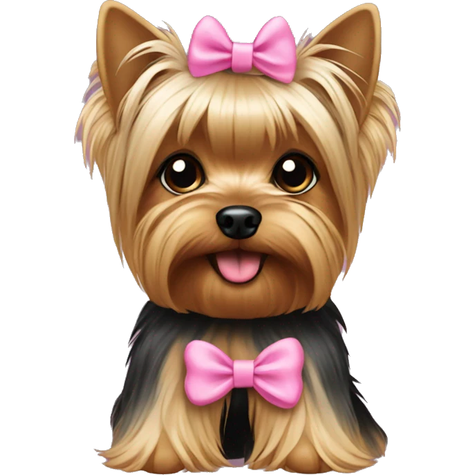 Yorkie with pink bow emoji