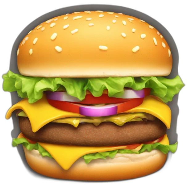 face of man taking bit of big burger with big mouth emoji
